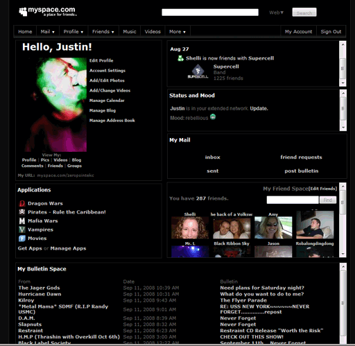 Myspace Standard Black/Gray (CLASSIC STYLE ONLY)