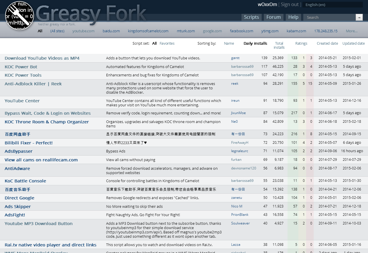 Greasy Fork Compact v2: Solid