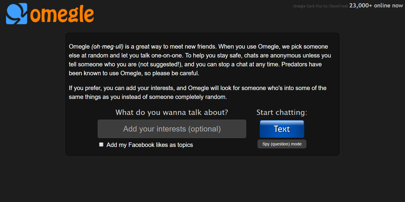 Omegle Dark Plus