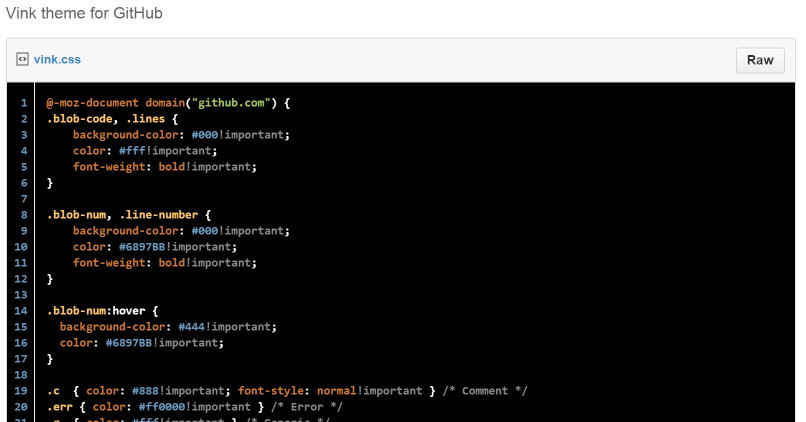 Vink for GitHub