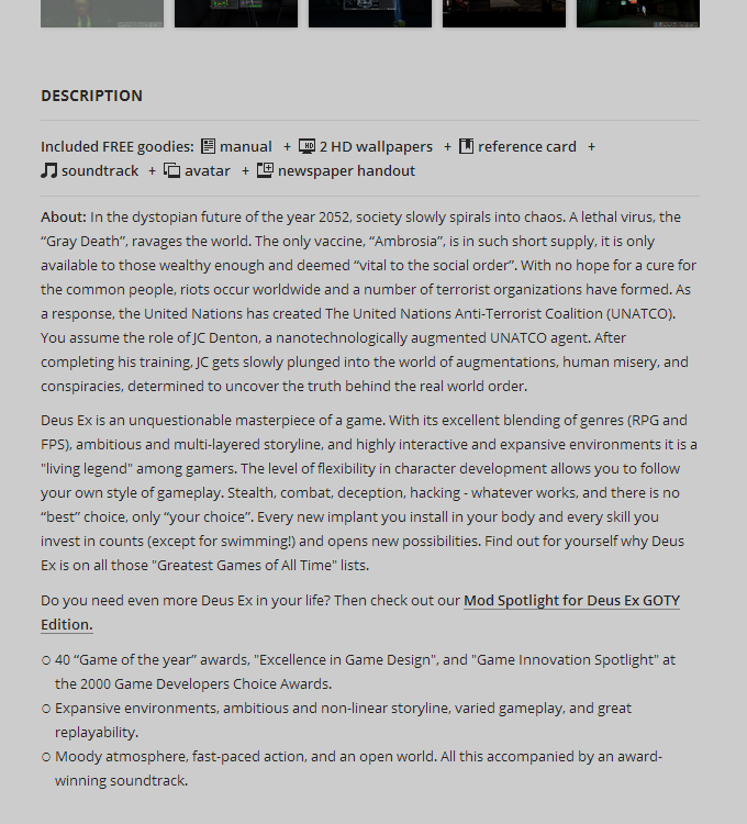 GOG Descriptions Unhidden
