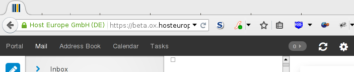 Hosteurope email beta flat UI