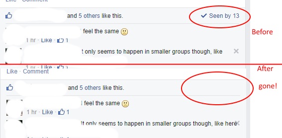 Remove "Seen by" from Facebook