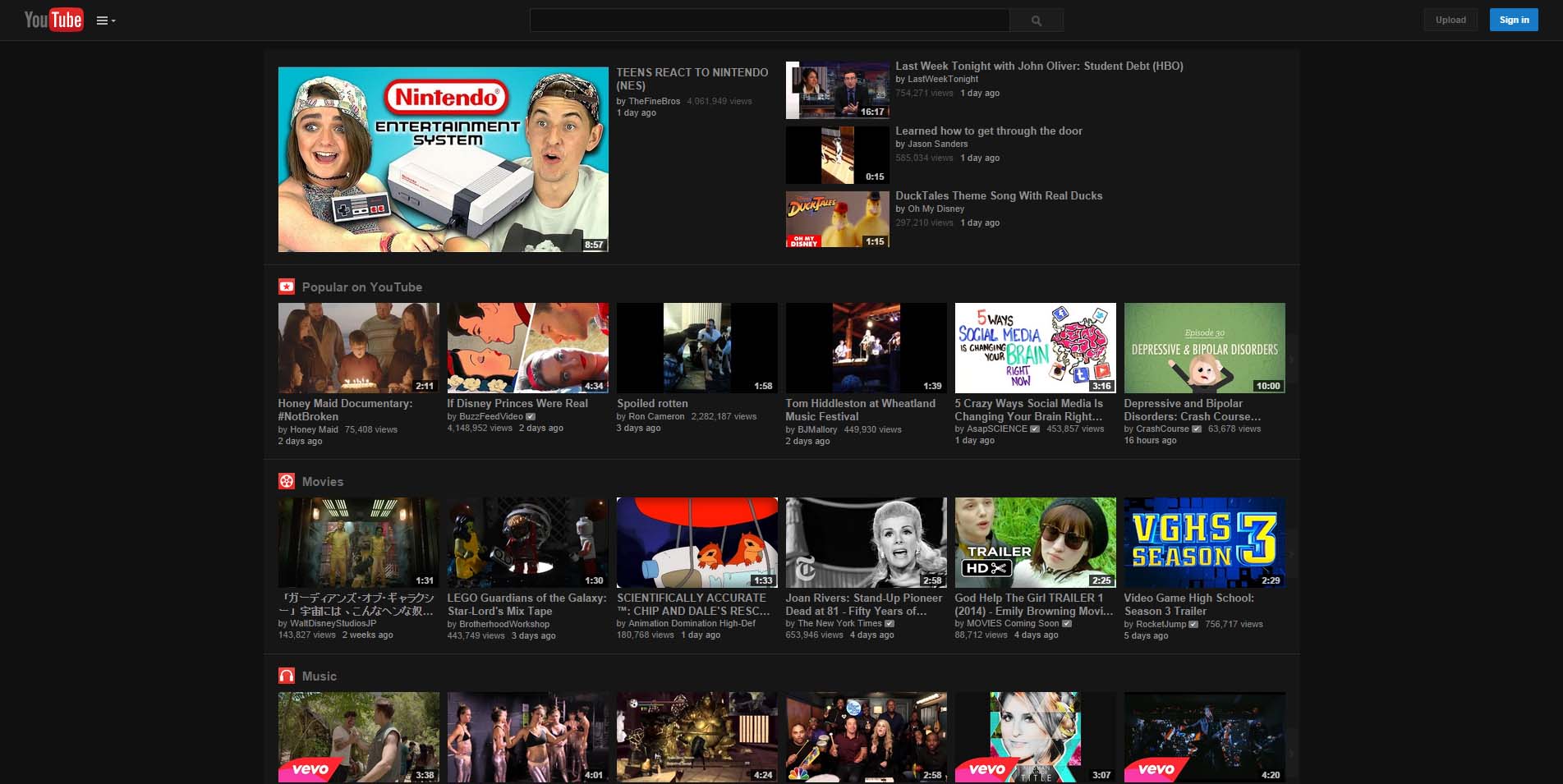YouTube – Dark 2015
