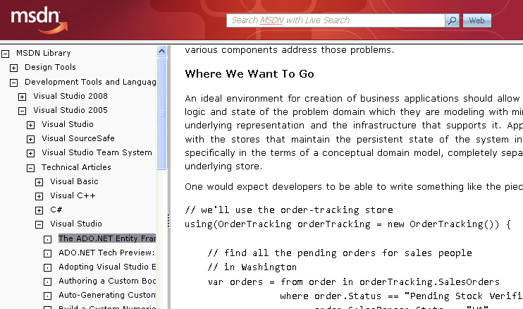 Cleaner MSDN (compact header, better reading)