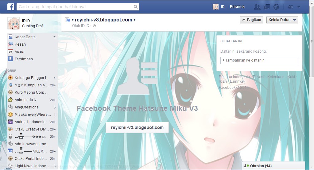 Tema Facebook Hatsune Miku V3