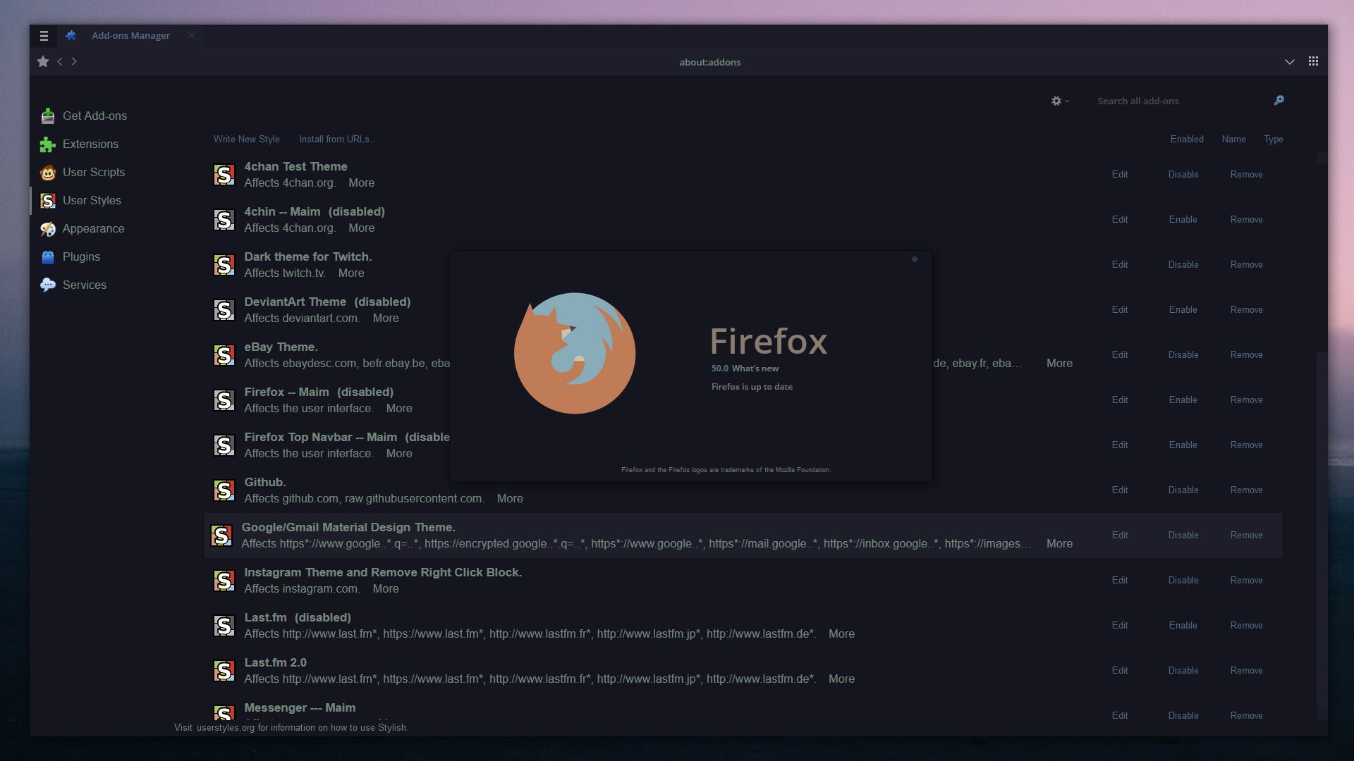 Nocturnal Firefox Theme (Read Description)