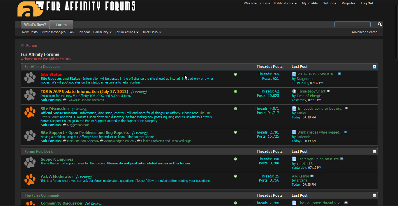 dark furaffinity forums styling