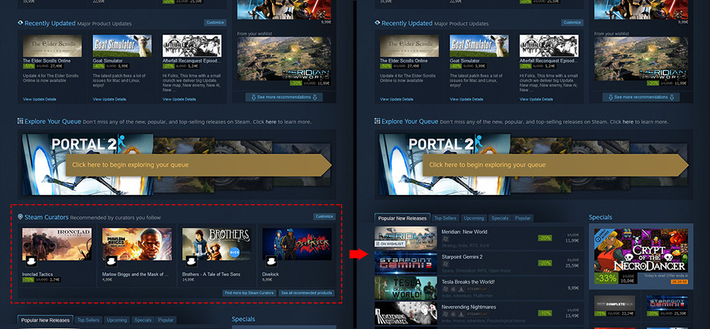 Steam - Hide Curators (Storefront & Game Pages)