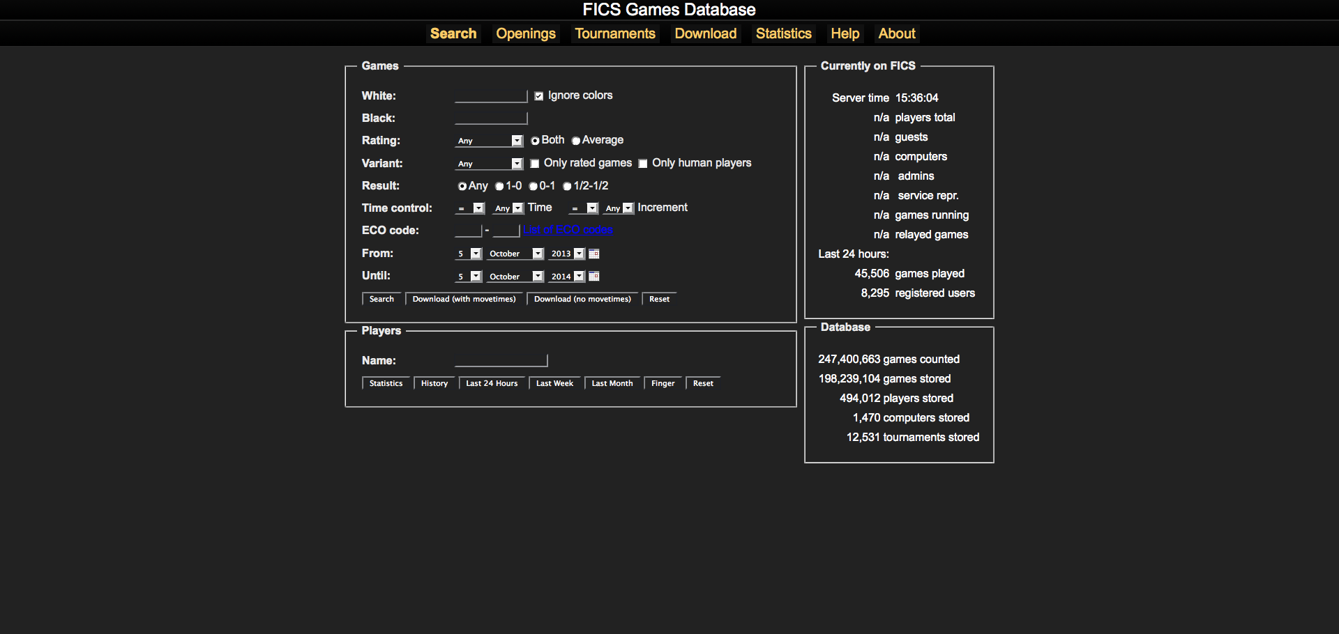 Dark FICS Games Database