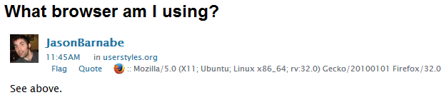Show the User Agent on the forum