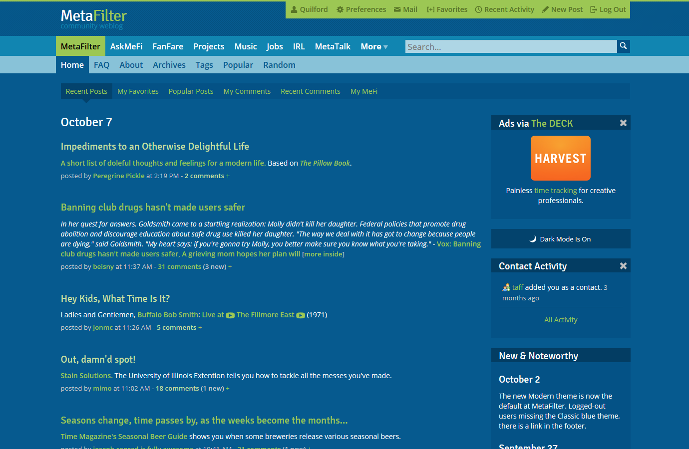 MetaFilter: Signika / Open Sans restyle