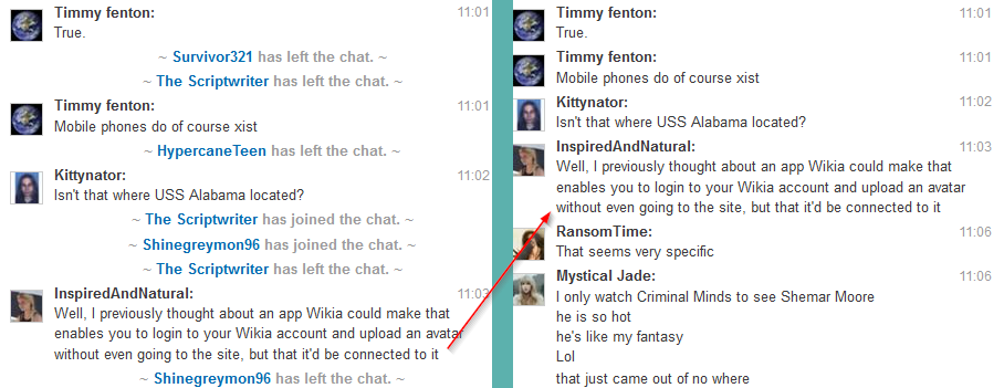 Hide Wikia Join/Part messages