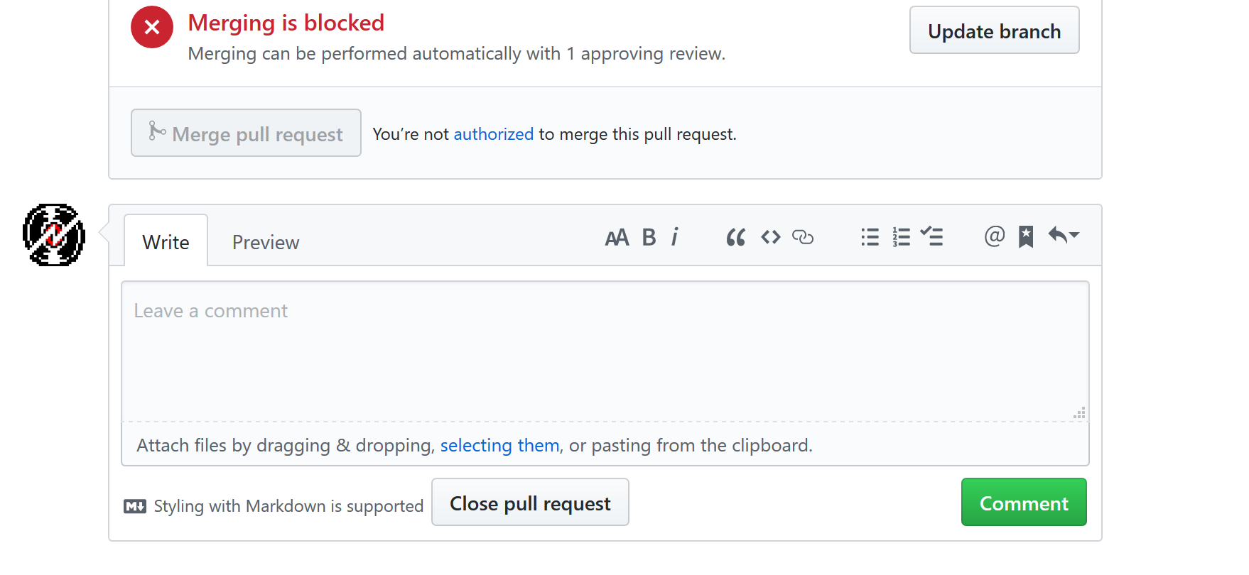 Move the close button on Github.com