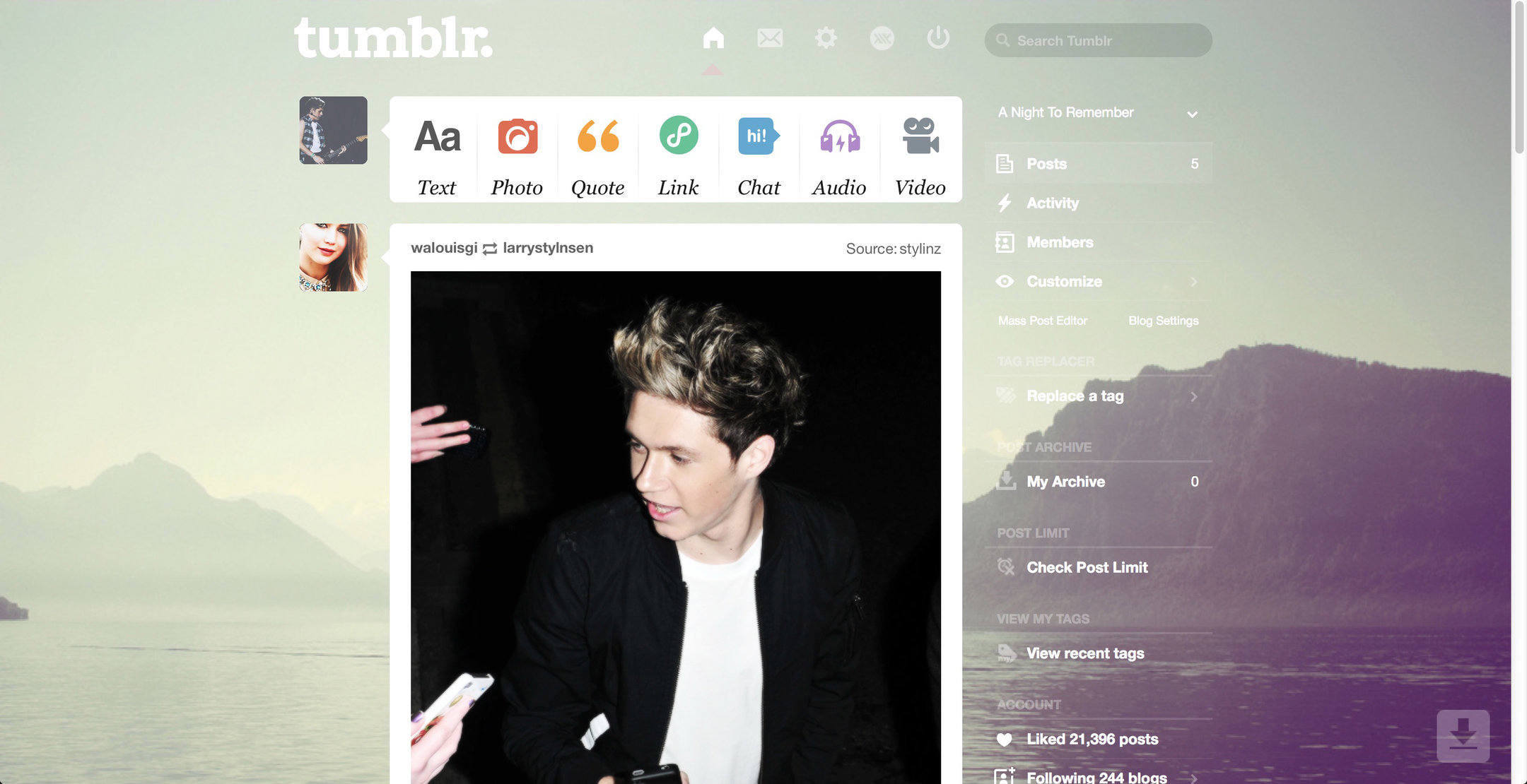 Lake Tumblr Dashboard Theme | sweetenouis