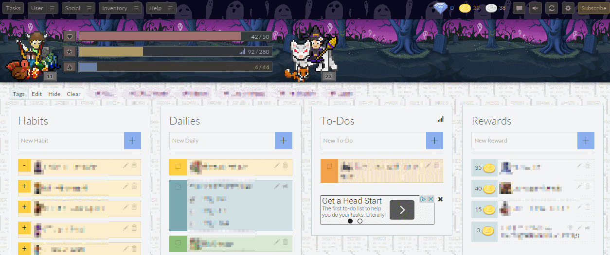 HabitRPG - Minimal - Spooktember