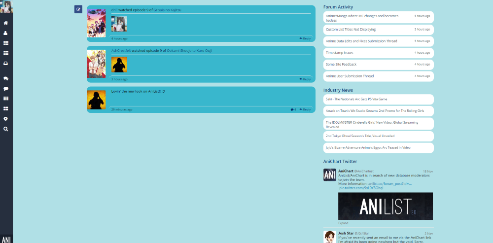 Anilist 2.0 - Blue Theme