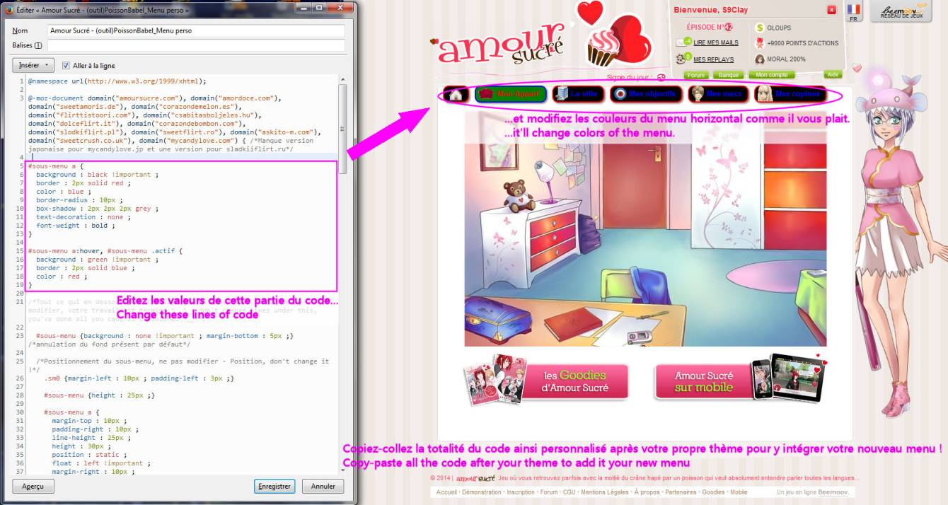 Amour Sucré - (outil)PoissonBabel_Menu perso
