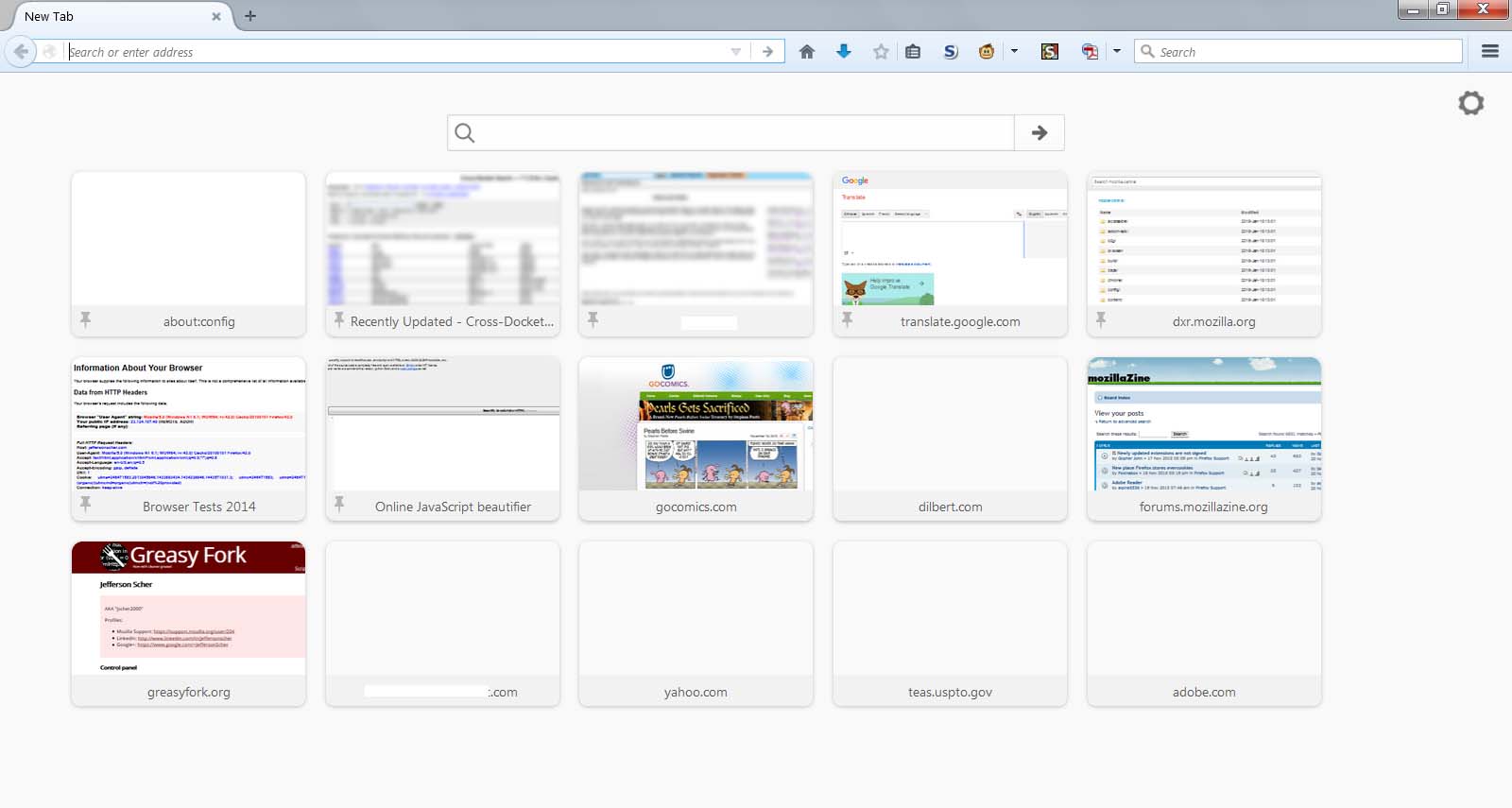Shrink New Tab Thumbnails - Firefox