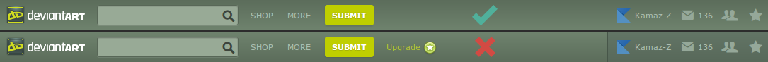 deviantART little mod of top bar