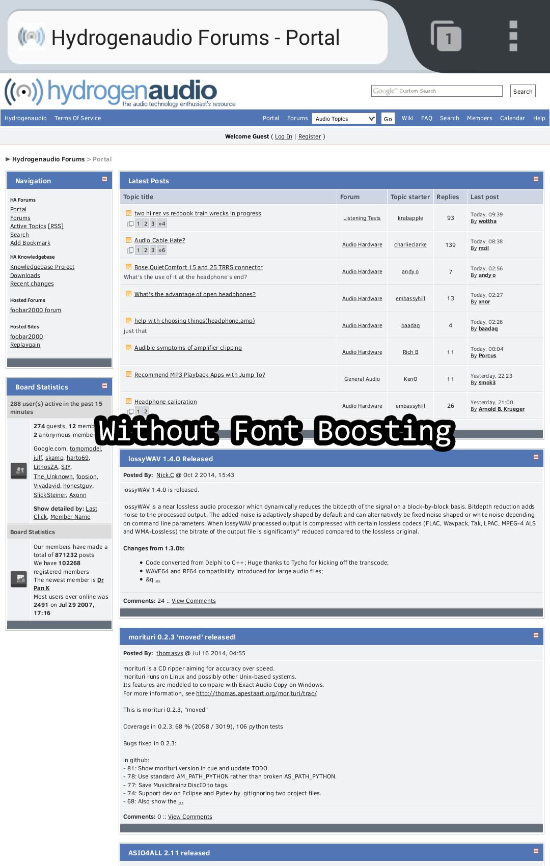 Font Boosting Disable