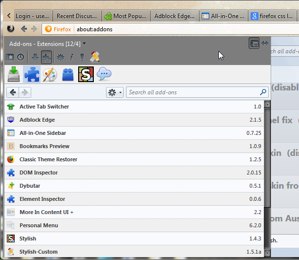 AioS undocked floating sidebar