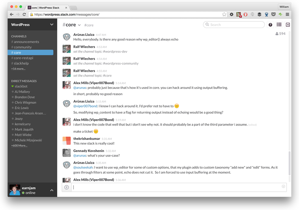 WordPress Slack Hide Join/Leave