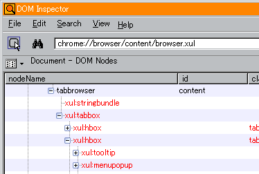 DOM Inspector striped