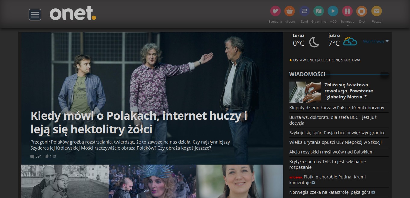 Onet.pl - Tryb nocny