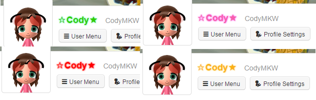 Miiverse Custom Glowing Name Colors