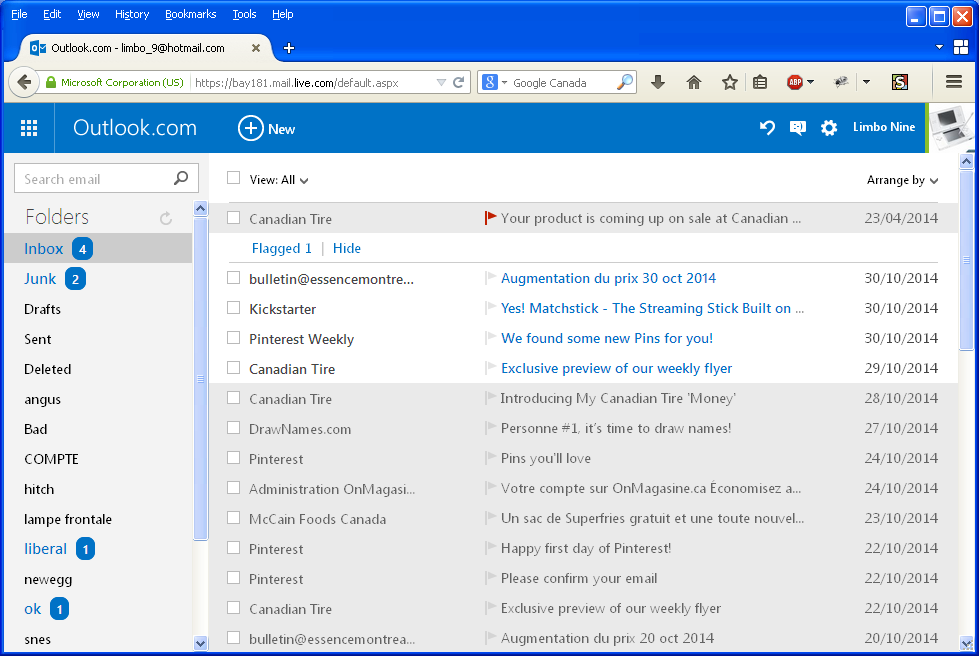 Outlook - Read / unread contrast increase