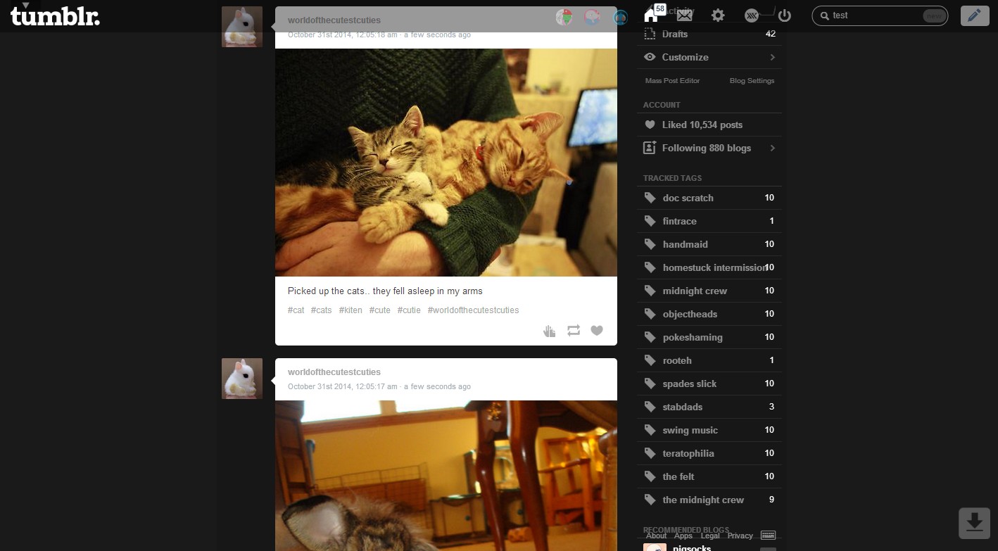 Tumblr Update Dashboard - Black Basic