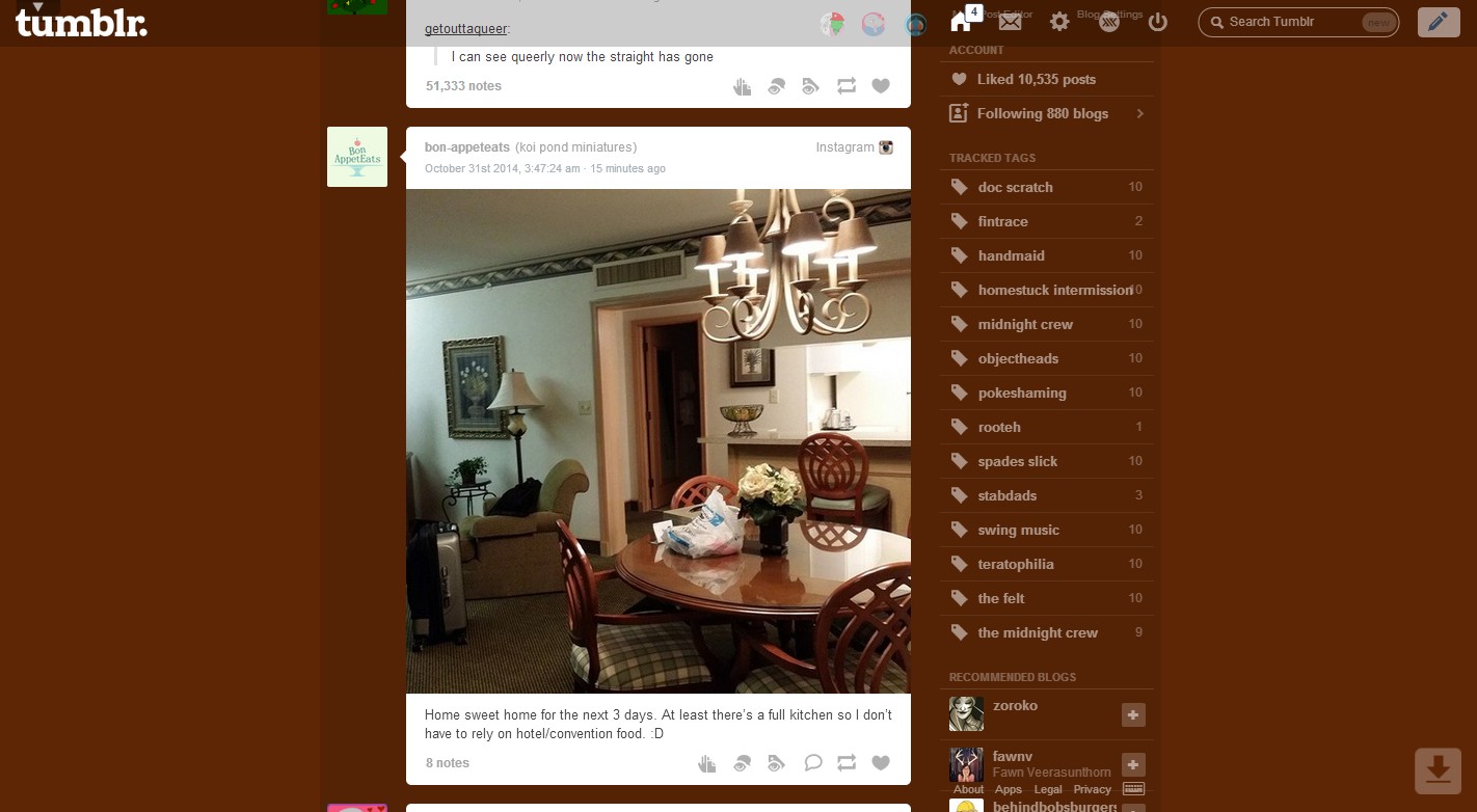 Tumblr Update Dashboard - Brown Basic