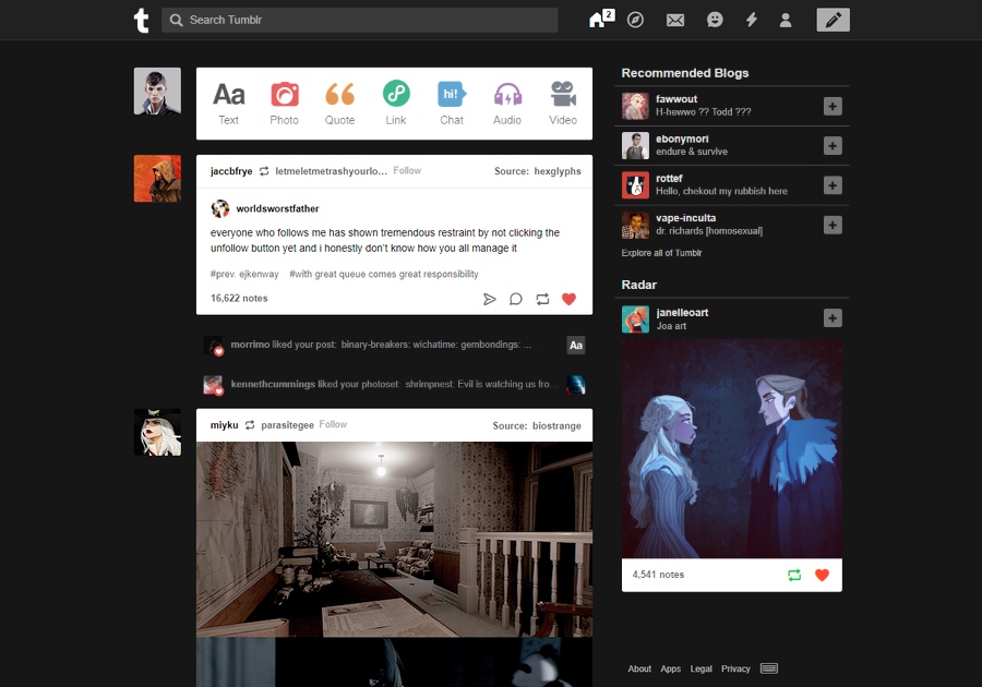 Tumblr - Black Theme