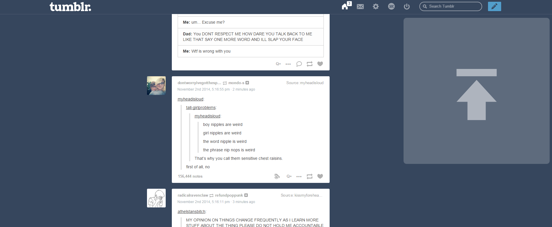 Super Large "Scroll to Top" Button for Tumblr