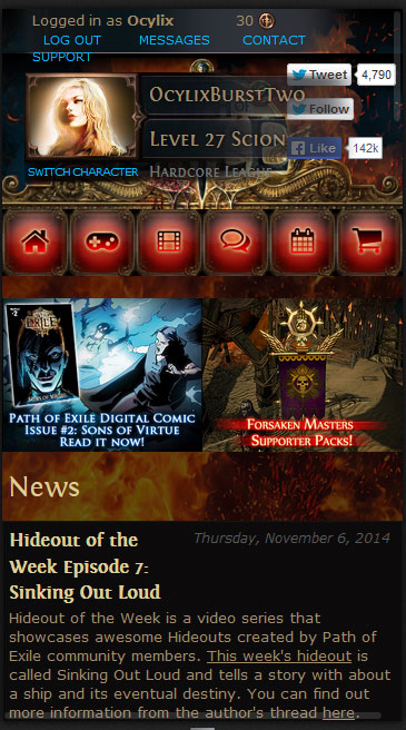 Mobile Path of Exile 360px Portrait