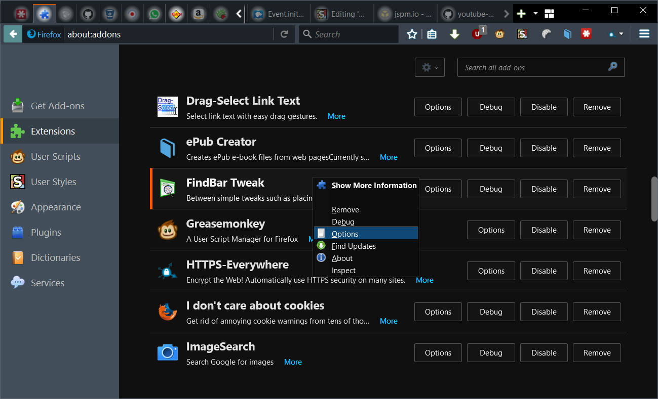 about:pages Dark