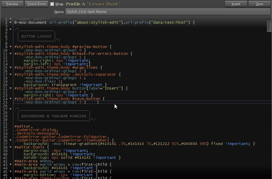 Stylish 2.0.6 dark theme