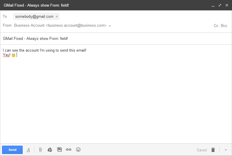 GMail Always show From: field
