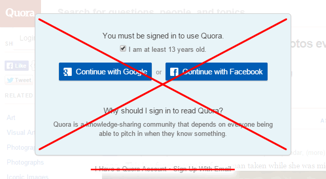 Quora No Login