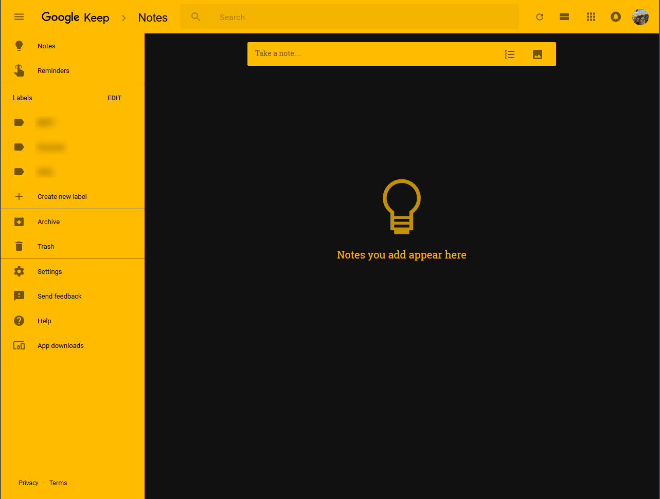Google Keep - Dark Style