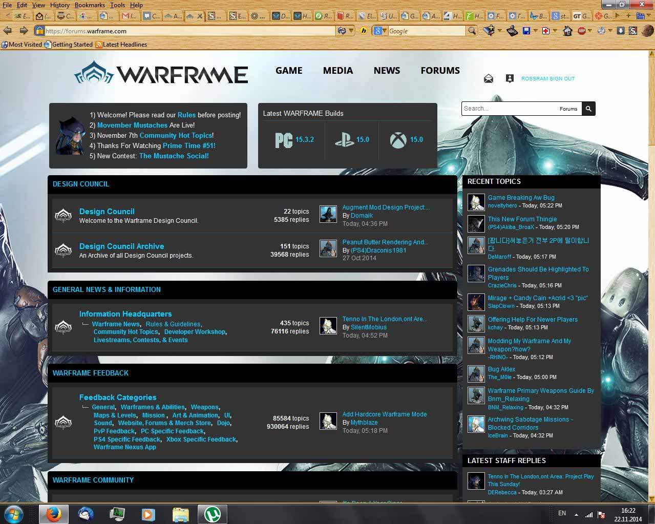 Warframe Forums: Grey/Cyan for Firefox