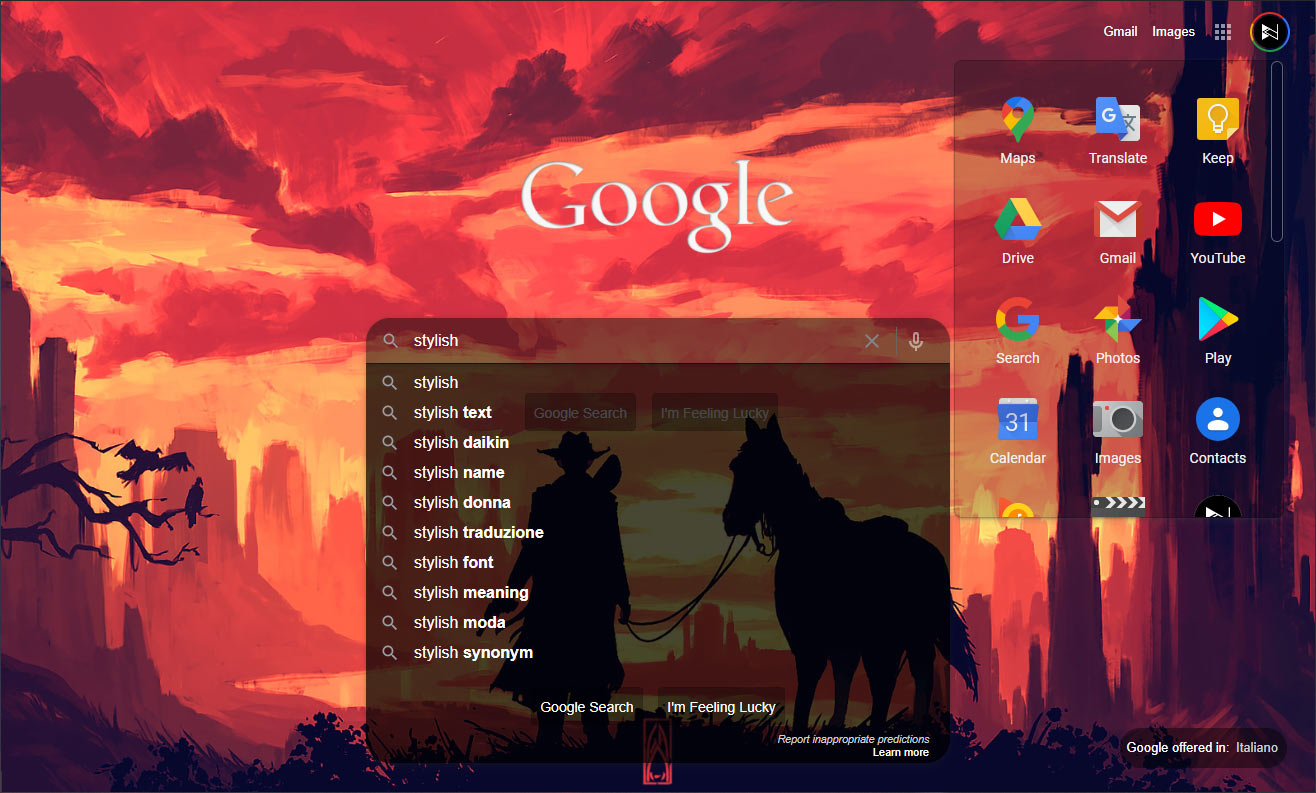 Google 2021 Dark - Custom Background low Opacity