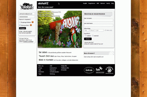 MeinVZ, StudiVZ, SchülerVZ > alohaVZ