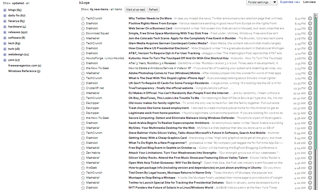 google reader minimized - really -