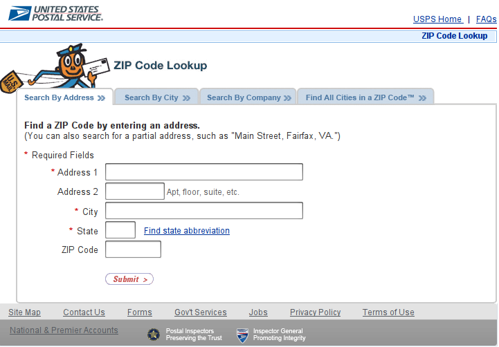 hide related links @ USPS Zip Code locator