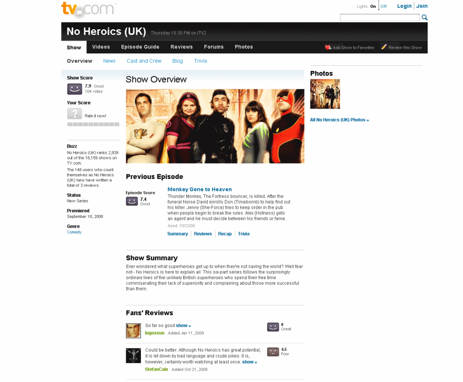 TV.com - Site simplification