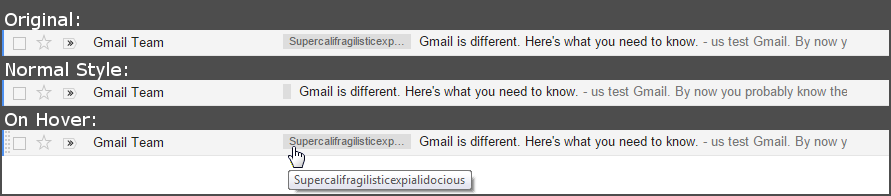 Gmail Condensed Labels