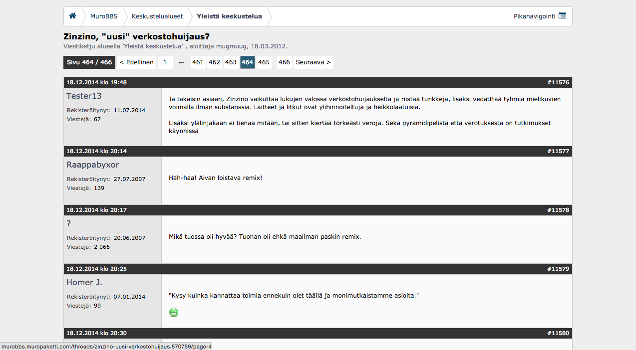 MuroBBS thread readability