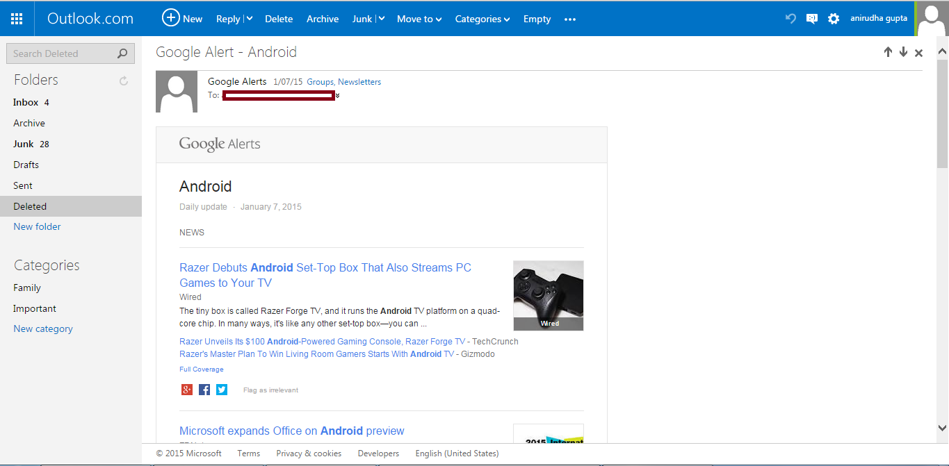 Remove Right side in Outlook.